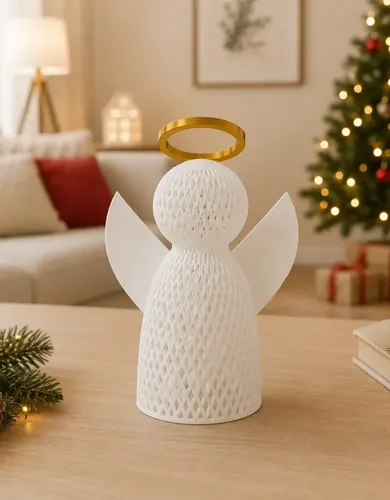Anjo Natal Led Luminária Decorativa Mesa Presente 20cm