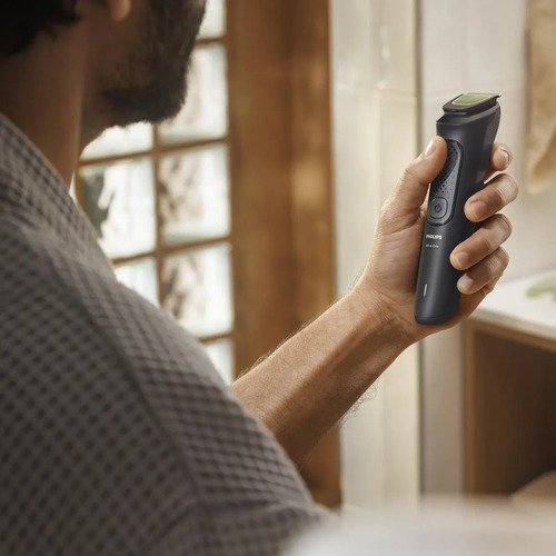 Aparador e Barbeador Elétrico All-in-One Série 3000 8 em 1 : Visual completo para rosto, cabelo e corpo | 60 min sem fio | Lâminas autoafiaveis de aço | Pontas arredondadas | MG3917/15