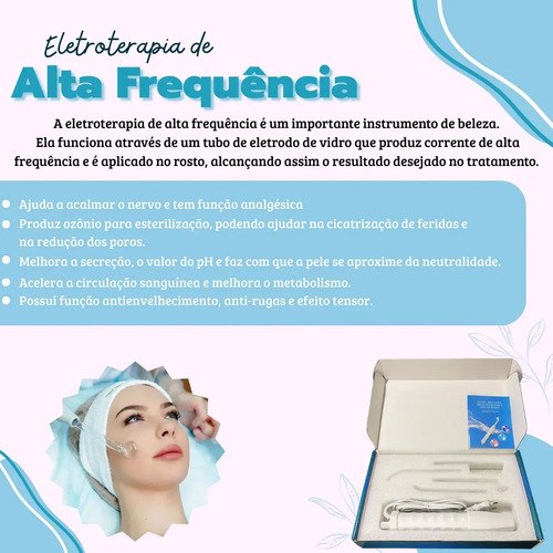 Aparelho Cuphead CH-1265 Estética Alta Frequência Portátil Facial Capilar Limpeza Pele Eletroterapia Skin Care Profissional Anti Rugas