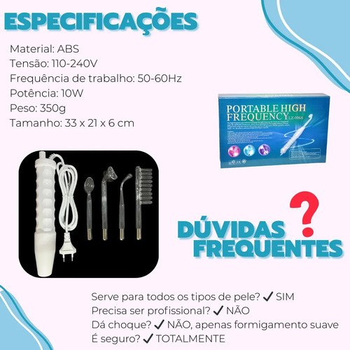 Aparelho Cuphead CH-1265 Estética Alta Frequência Portátil Facial Capilar Limpeza Pele Eletroterapia Skin Care Profissional Anti Rugas