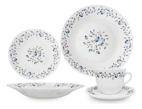 Aparelho de jantar 20 pecas vidro opaline para mesa posta