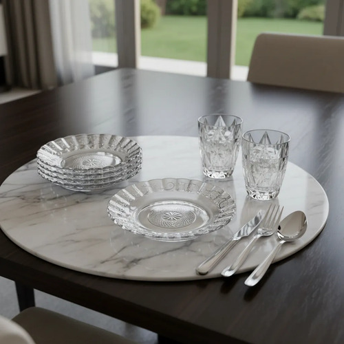 Aparelho De Jantar 30 Peças - Pratos + Copos + Talheres Inox