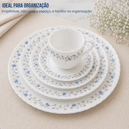 Aparelho De Jantar Vidro Opaline 20 Peças Para Mesa Posta