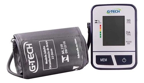 Aparelho de medir pressão digital de braço G-tech BSP11 cor branco com preto