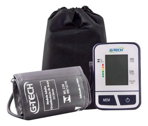 Aparelho de medir pressão digital de braço G-tech BSP11 cor branco com preto