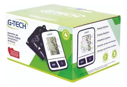 Aparelho de medir pressão digital de braço G-tech BSP11 cor branco com preto