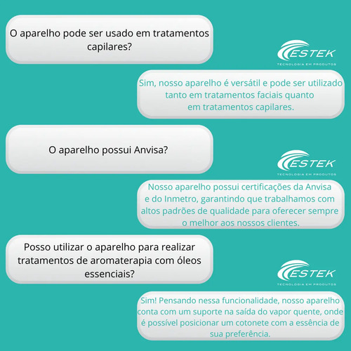 Aparelho Vaporizador Hair Estética Portátil Estek Cor Branco