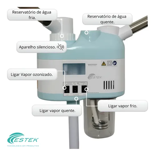Aparelho Vaporizador Quente Frio Hair Estética Anvisa Estek