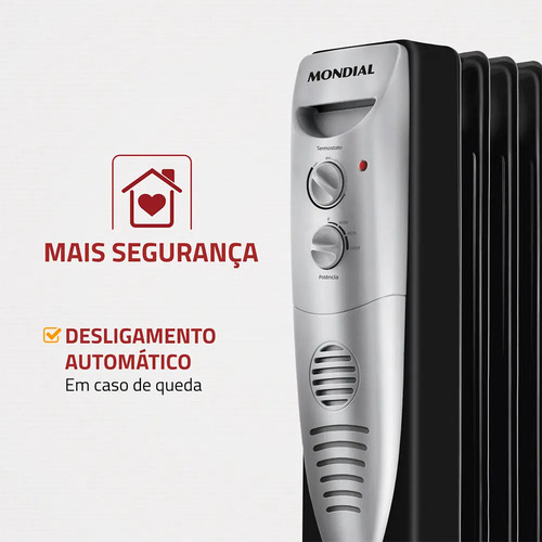 Aquecedor A Óleo Mondial A-06 Cor Preto/Cinza