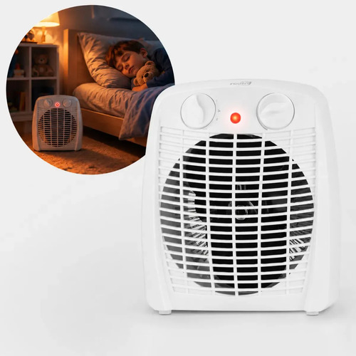 Aquecedor Elétrico 2 Em 1 Kian Branco 1800w Aq100 2 Níveis De Aquecimento + Ventilação