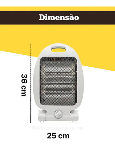 Aquecedor Elétrico Quartzo Doméstico Portátil 800w Asus