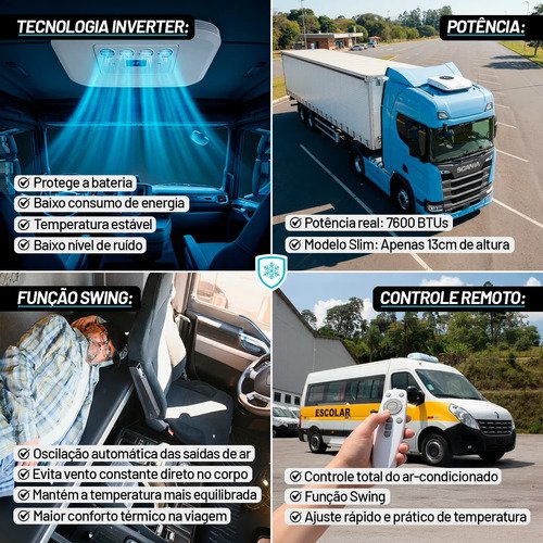 Ar Condicionado Eletrico Inverter P/ Caminhao Motorhome 24v