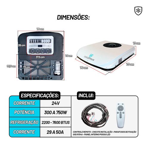 Ar Condicionado Eletrico Inverter P/ Caminhao Motorhome 24v