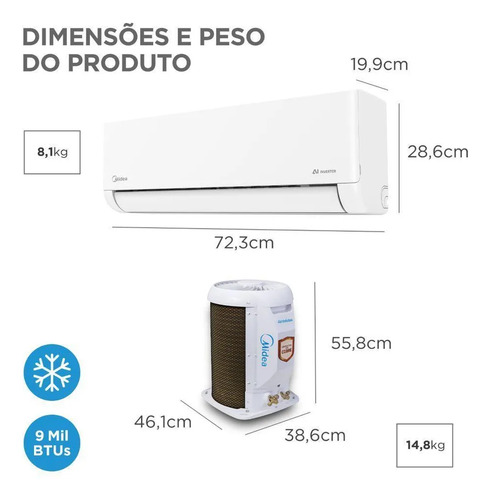 Ar Condicionado Inverter Midea Ai Airvolution 9000 Btu Frio
