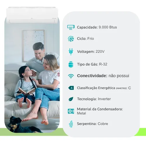 Ar Condicionado LG Dual Compact 9.000 Btus Frio 220v