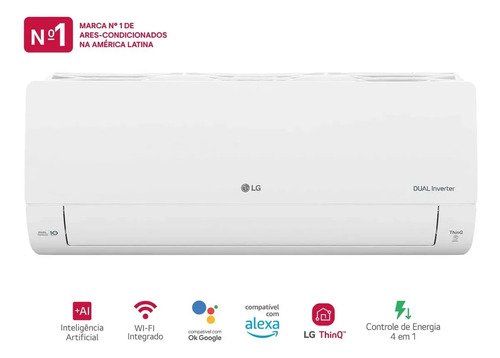 Ar-condicionado LG Dual Inverter Ai Voice 9.000 Btu Frio