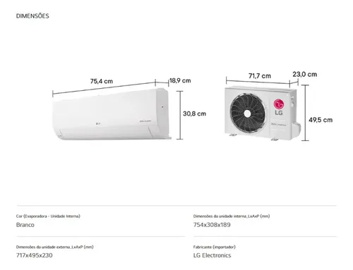 Ar Condicionado Lg Dual Inverter Compact 9.000btu Ai Só Frio