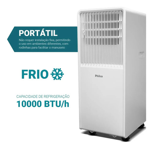Ar condicionado philco portatil 10000btus frio pac10fn