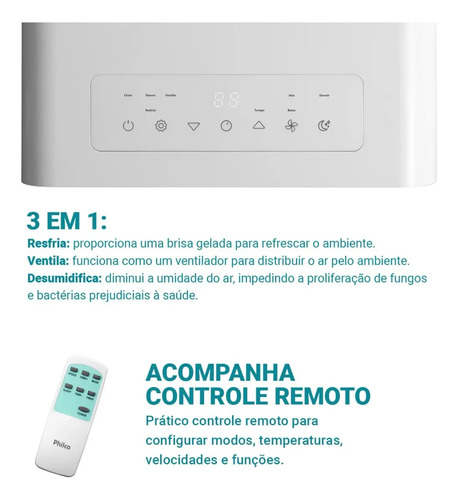 Ar Condicionado Philco Portátil 10000btus Frio Pac10fn