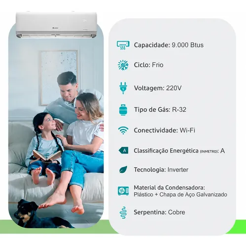 Ar Condicionado Split Hw Gree G-side 9000 Btus Frio 220v