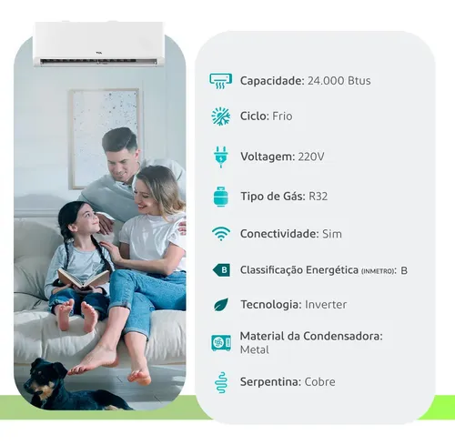 Ar-condicionado Tcl Split Hi Wall 24.000 Btus Frio 220v