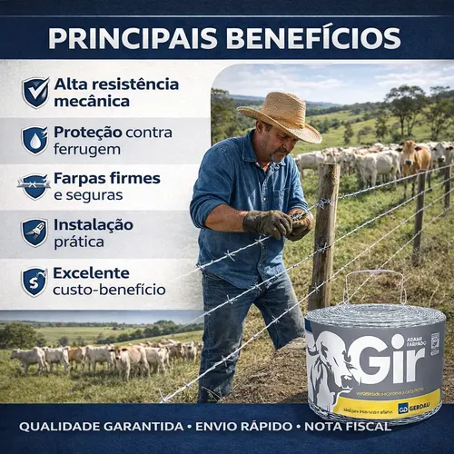 Arame Farpado Gerdau 500m Gir Alta Resistência