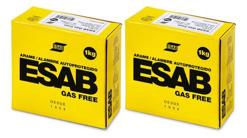 Arame Solda Mig Uso Sem Gás 0,8mm 1kg Kit 2un Esab Gas Free