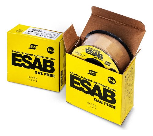Arame Solda Mig Uso Sem Gás 0,8mm 1kg Kit 2un Esab Gas Free