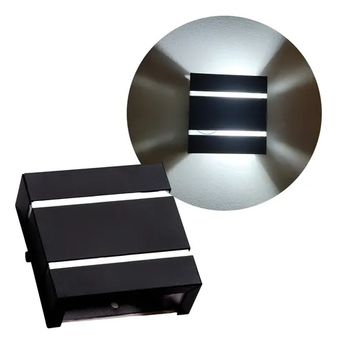 Arandela externa 2 foco 2 frisos parede aluminio ar1112 full