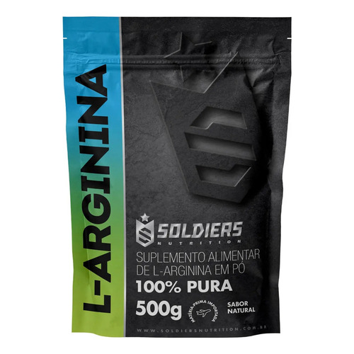 Arginina em po 500g 100 pura soldiers nutrition performance 1
