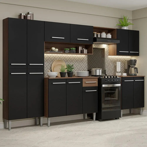 Armario de cozinha completa modulada compacta madesa emilly