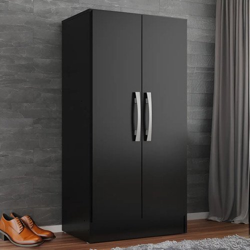 Armario direto sim mu200 preto 94cm x 46cm x 31cm 2 portas