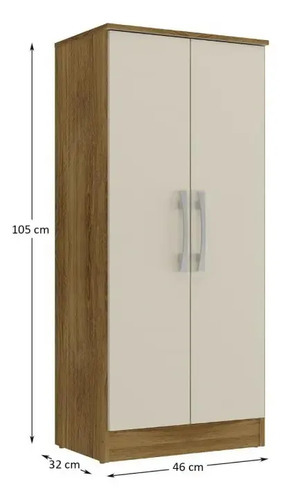 Armário Multiuso 2 Portas Nature/off-white Regente Bege