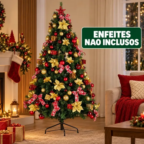 Árvore De Natal Pinheiro Canadense 2,10m 1200 Galhos Verde