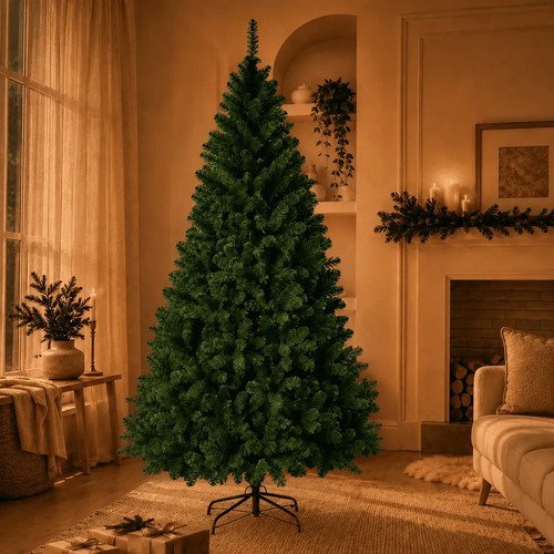 Arvore de natal premium pinheiro cheia luxo 180cm 750 galhos