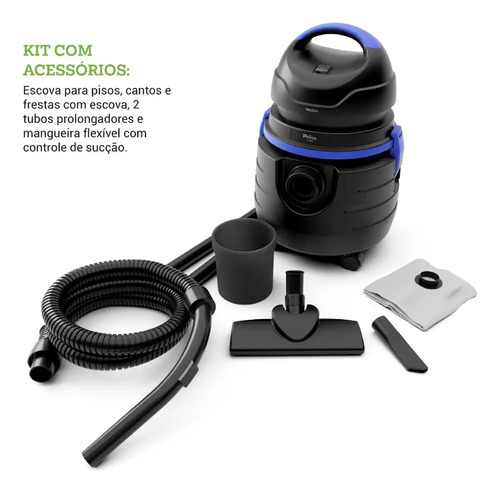 Aspirador De Água E Pó Philco 1500w 20l Pas80 Cor Preto