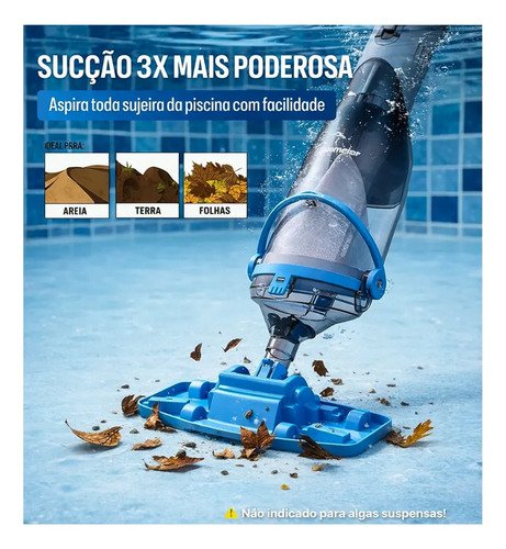 Aspirador de Piscina Automático Eurobombas Cleaner-3000 Bateria 18V Azul/Cinza