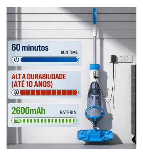 Aspirador de Piscina Automático Eurobombas Cleaner-3000 Bateria 18V Azul/Cinza