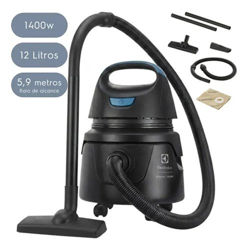 Aspirador de po e agua electrolux 1400w 12 litros 59 raio de 1