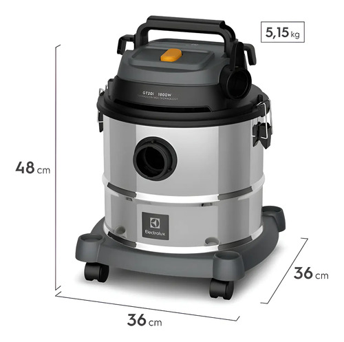 ASPIRADOR DE PÓ E ÁGUA ELECTROLUX EM INOX 127V GT20I