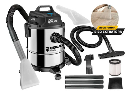 Aspirador de po e agua inox turbo 12 litros 1200w com soprad