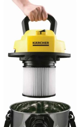 Aspirador de Pó e Água Kärcher WDL 1s 1700 W Tanque Inox 12 litros Com soprador