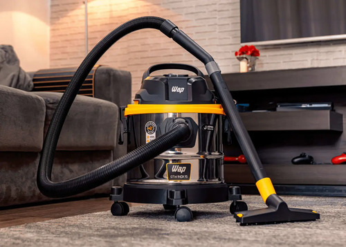 Aspirador de Pó e Água WAP GTW Inox 15 Barril 1700W com Bocal de Sopro e Acessórios