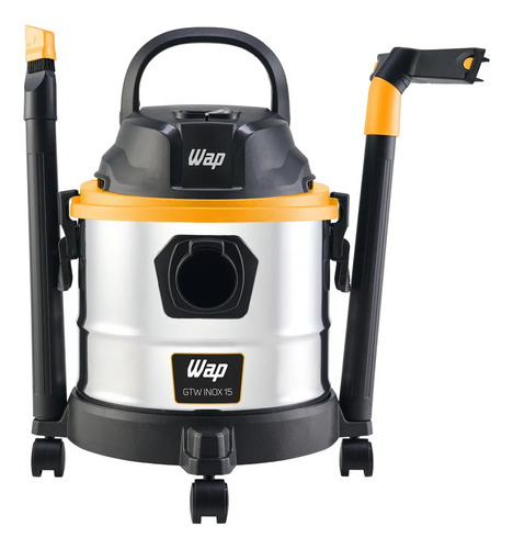 Aspirador de Pó e Água WAP GTW Inox 15 Barril 1700W com Bocal de Sopro e Acessórios