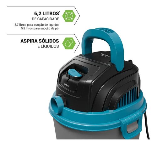 Aspirador De Po Pas08a Cinza Com Azul