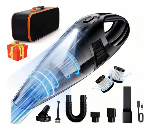 Aspirador de po portatil carro automotivo 120w 9000pa 2 filt