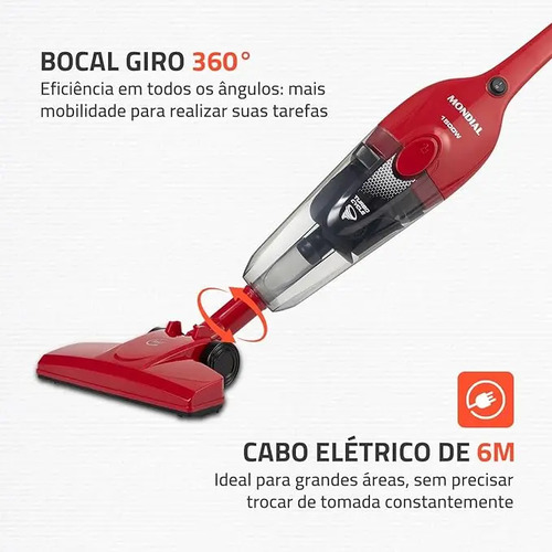 Aspirador de Pó Turbo Cycle, Mondial, 1500W - AP-40-R