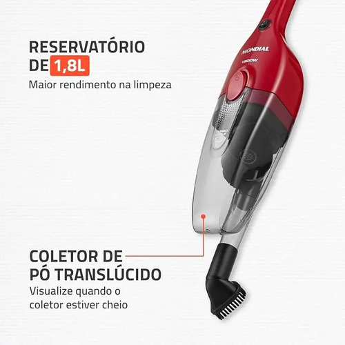 Aspirador de Pó Turbo Cycle, Mondial, 1500W - AP-40-R