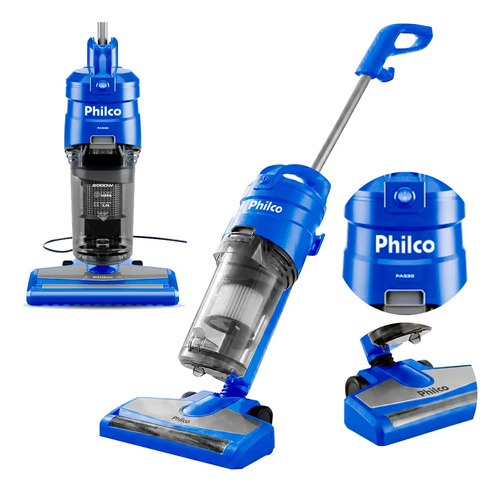 Aspirador de po vertical e portatil 2000w 2 litros philco