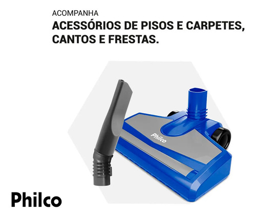 Aspirador De Pó Vertical E Portátil 2000w 2 Litros Philco